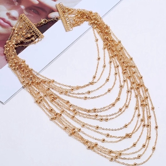 ‼️$99 FIRM‼️ Gold Layered Beaded Necklace - Picture 3 of 3